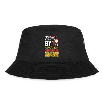 Australian Shepherd Weihnachten Hund Welpe - Bucket Hat - Schwarz - Vorne - Lela (165cm)