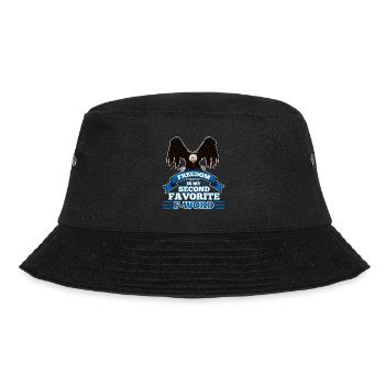Freedom is my second favorite f word - Bucket Hat - Schwarz - Vorne - Lela (165cm)
