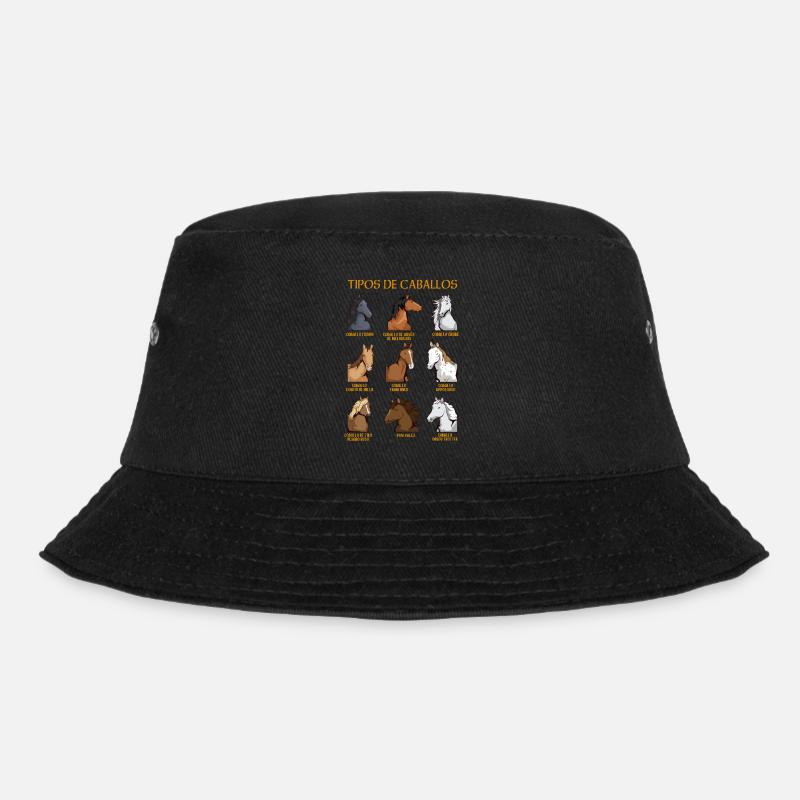 Arten von Pferden Spanisches Reiten - Bucket Hat - Schwarz