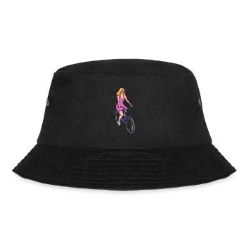 Frauen beim Fahrradfahren - Bucket Hat - Schwarz - Vorne - Lela (165cm)