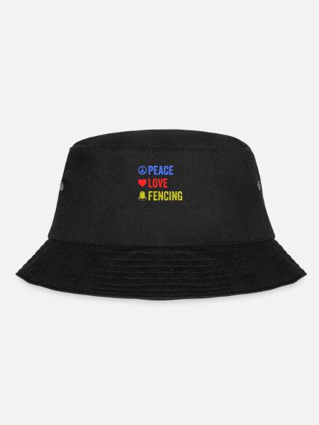 Frieden Liebe Fechten Lustige Säbel Sport Epee Humor - Bucket Hat - Schwarz