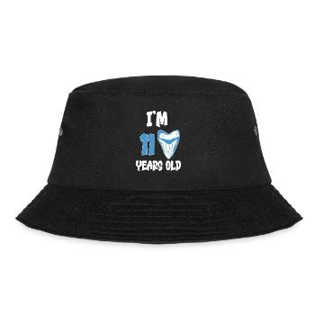 I am 11 years old - Megalodon tooth shark 11. - Bucket Hat - black - Front - Lela (165cm)