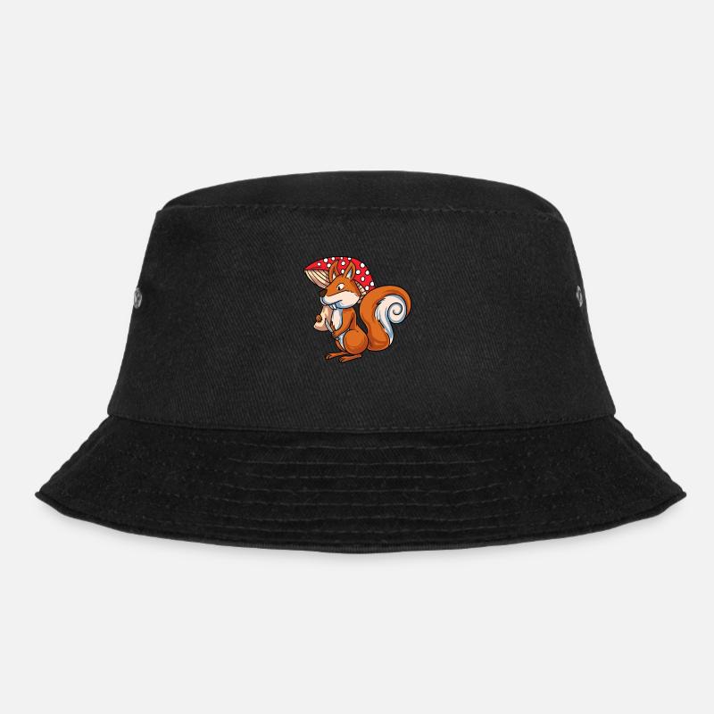 Squirrel Mushroom - Bucket Hat - black