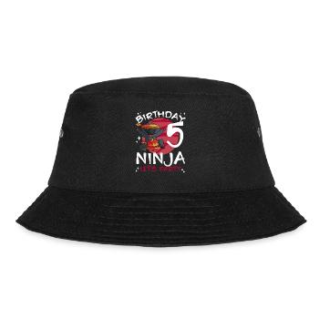 Cute Ninja for 5th Birthday - Bucket Hat - black - Front - Lela (165cm)