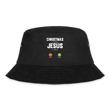 Christmas ist calling Jesus is calling T Shirt - Bucket Hat - black - Front - Lela (165cm)