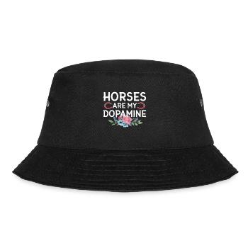 Pferde Ist Mein Dopamin -Reitliebhaber Für Frauen - Bucket Hat - Schwarz - Vorne - Lela (165cm)