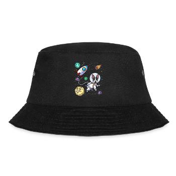 Rat Terrier Hund Im Weltraum Planeten Astronaut - Bucket Hat - Schwarz - Vorne - Lela (165cm)