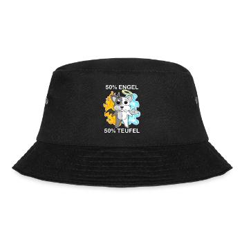 Hund Welsh Corgi Pembroke - Engel und Teufel - Bucket Hat - Schwarz - Vorne - Lela (165cm)