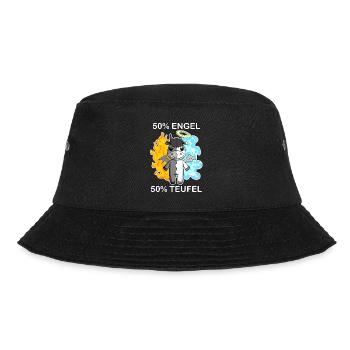 Esel - Engel und Teufel - Bucket Hat - Schwarz - Vorne - Lela (165cm)