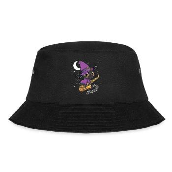 Saxophon Halloween Hexe Kawaii Scary Schwarze - Bucket Hat - Schwarz - Vorne - Lela (165cm)