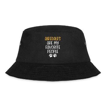 Airedale Terrier Hund - Bucket Hat - Schwarz - Vorne - Lela (165cm)