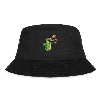 Krokodil Basketball Basketballspieler - Bucket Hat - Schwarz - Vorne - Lela (165cm)