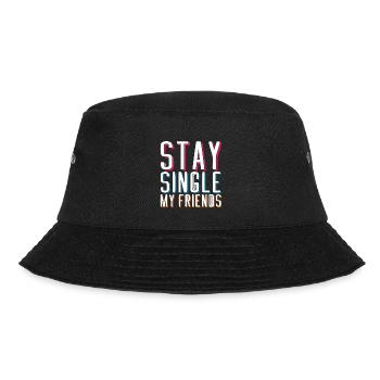 Stay Single My Friends 2 - Bucket Hat - Schwarz - Vorne - Lela (165cm)