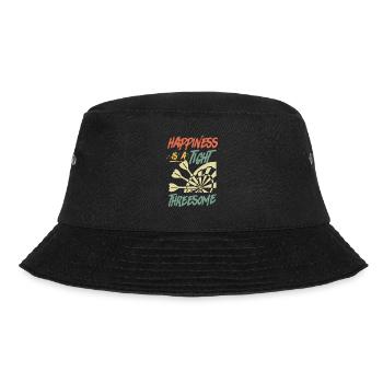 Happiness is a tight Thressome Dart Saying - Bucket Hat - black - Front - Lela (165cm)