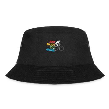 Just Enjoy The Gravel - Gravel Bike Gravel Ride - Bucket Hat - Schwarz - Vorne - Lela (165cm)