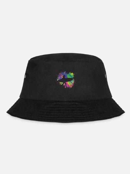 Sommersurfer Mit Brett Bunt - Bucket Hat - Schwarz