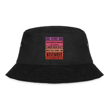 Illustrator Geburtstag November geboren - Bucket Hat - Schwarz - Vorne - Lela (165cm)