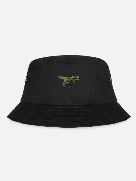 T-Rex Dinosaur Origami Paper Folding Japanese Art - Bucket Hat - black