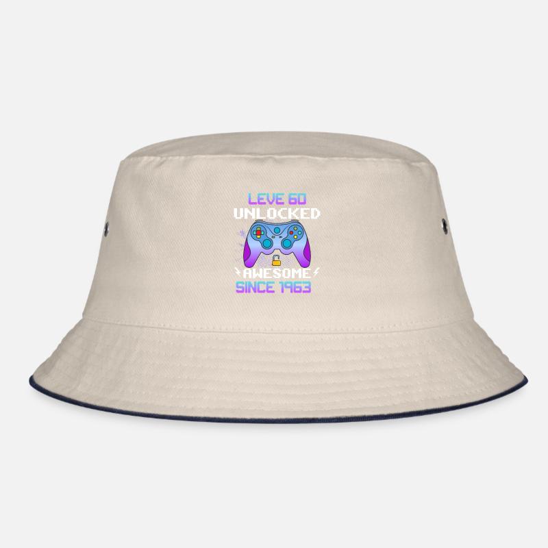 Level 60 Unlocked Awesome Since 1963 Funny Gamer Bucket Hat