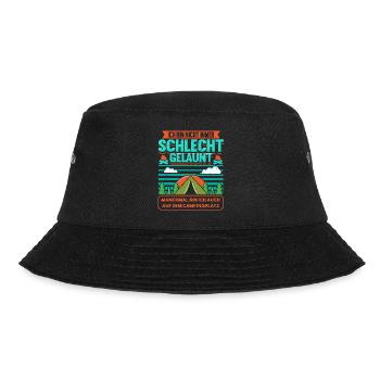 Campingplatz Camping Lager Camper Spruch Lustig - Bucket Hat - Schwarz - Vorne - Lela (165cm)