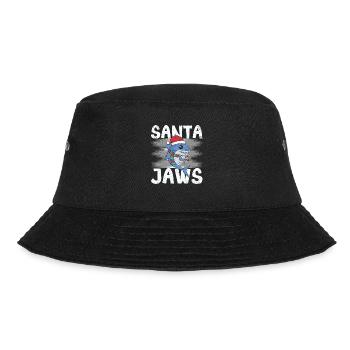 Weihnachten Hai Claus Xmas PJs Angler Fischer - Bucket Hat - Schwarz - Vorne - Lela (165cm)