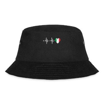Italien Liebe Herzschlag EKG Wurzeln Italiener - Bucket Hat - Schwarz - Vorne - Lela (165cm)