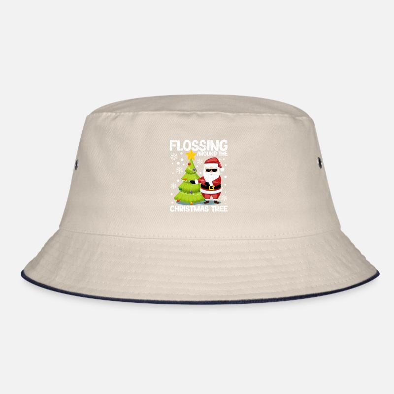 Flossing around the Santa Claus tree Bucket Hat