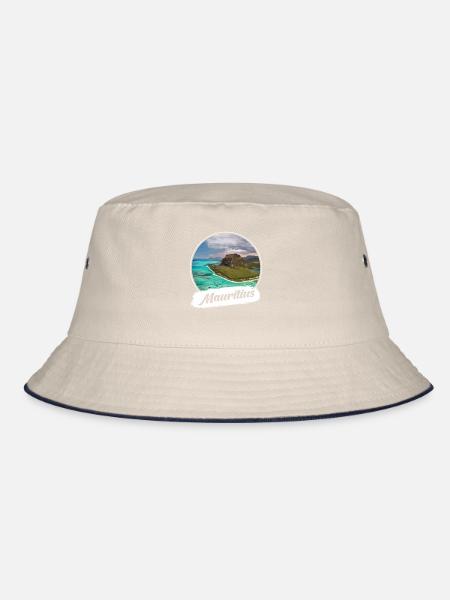 Mauritius Souvenir - Bucket Hat - ecru/navy - Front