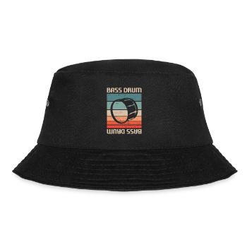 Retro Vintage Classic Bass Drum Instrument Drummer - Bucket Hat - black - Front - Lela (165cm)