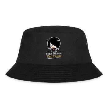 Wear Black Eat Pizza | Boys Emo clothes | Emocores - Bucket Hat - black - Front - Lela (165cm)