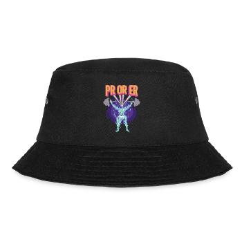 Workout Bodybuilding Fitnessstudio Gewichtheben - Bucket Hat - Schwarz - Vorne - Lela (165cm)