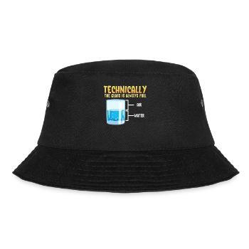 Das Glas ist immer Voll Wissenschaft - Bucket Hat - Schwarz - Vorne - Lela (165cm)