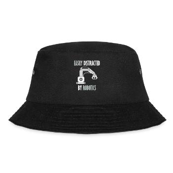 Abgelenkt von Robots Programming Coder Engineer - Bucket Hat - Schwarz - Vorne - Lela (165cm)