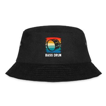 Retro Vintage Classic Bass Drum Instrument Drummer - Bucket Hat - black - Front - Lela (165cm)
