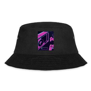 Vaporwave Aesthetic Gaming Konsole Zukunft - Bucket Hat - Schwarz - Vorne - Lela (165cm)