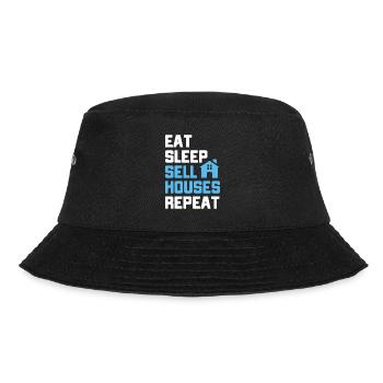 Immobilienmakler Makler Beruf Immobilien - Bucket Hat - Schwarz - Vorne - Lela (165cm)