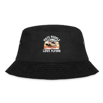 Skydiving Parachutists Parachute - Bucket Hat - black - Front - Lela (165cm)