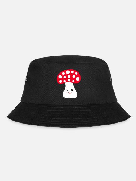 Fliegenpilz, Pilz im Wald Geschenk - Bucket Hat - Schwarz