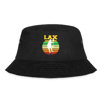 Retro Vintage LAX Cool Awesome Lacrosse Designs - Bucket Hat - black - Front - Lela (165cm)