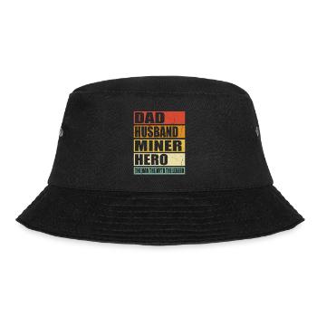 Vater Ehemann Bergarbeiter Held - Bucket Hat - Schwarz - Vorne - Lela (165cm)