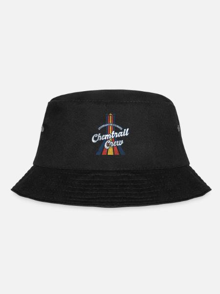 Vintage Retro Chemtrail Crew Parody Shirt - Bucket Hat - black