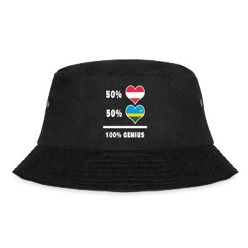 Österreich und Ruanda genial / Geschenk - Bucket Hat - Schwarz - Vorne - Lela (165cm)