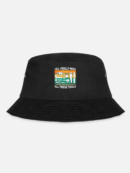 Carpenter Gift Saying Woodworking - Bucket Hat - black