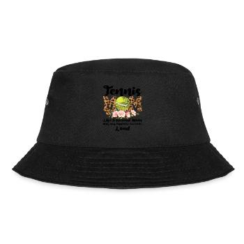 Tennis Mama Tennisspiel Tennis Geschenk - Bucket Hat - Schwarz - Vorne - Lela (165cm)