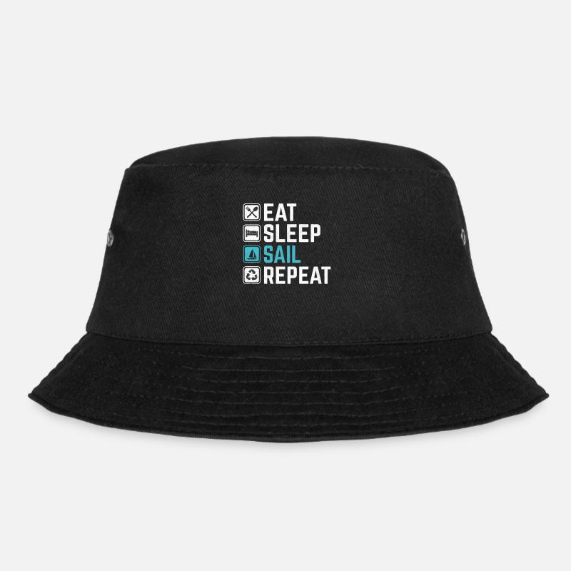 Eat Sleep Sail Repeat - Bucket Hat - Schwarz