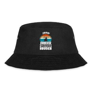 Großer Bruder Pinguin Grosser Bruder Geschenk - Bucket Hat - Schwarz - Vorne - Lela (165cm)