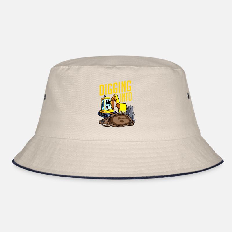 Baggerfahrer gräbt sich in Bagger zum 6. Geburtstag Bucket Hat