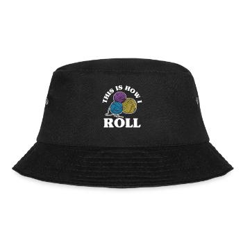Stricken Wolle Garn - Bucket Hat - Schwarz - Vorne - Lela (165cm)