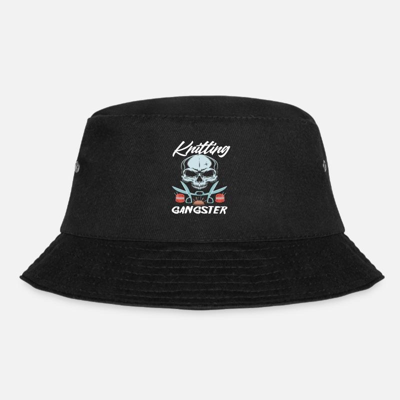 Knitting Wool Needles Hobby Knitter - Bucket Hat - black