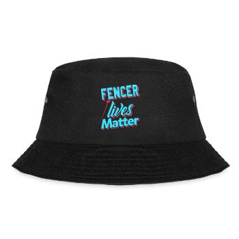 Fencer Lives Matter Cool Retro Fencing Designs - Bucket Hat - Schwarz - Vorne - Lela (165cm)